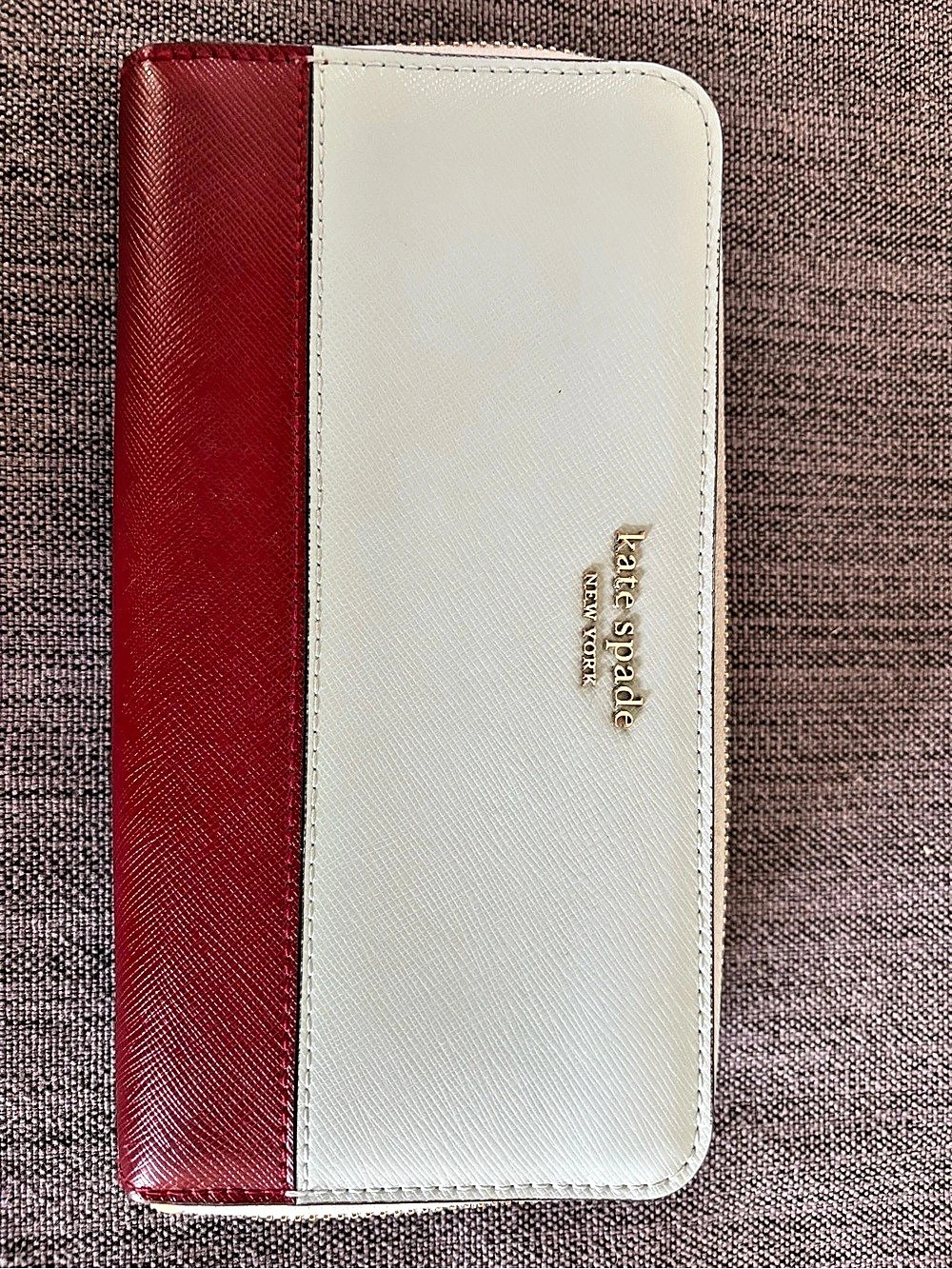 Kate Spade Colorblock Wallet in brown & White